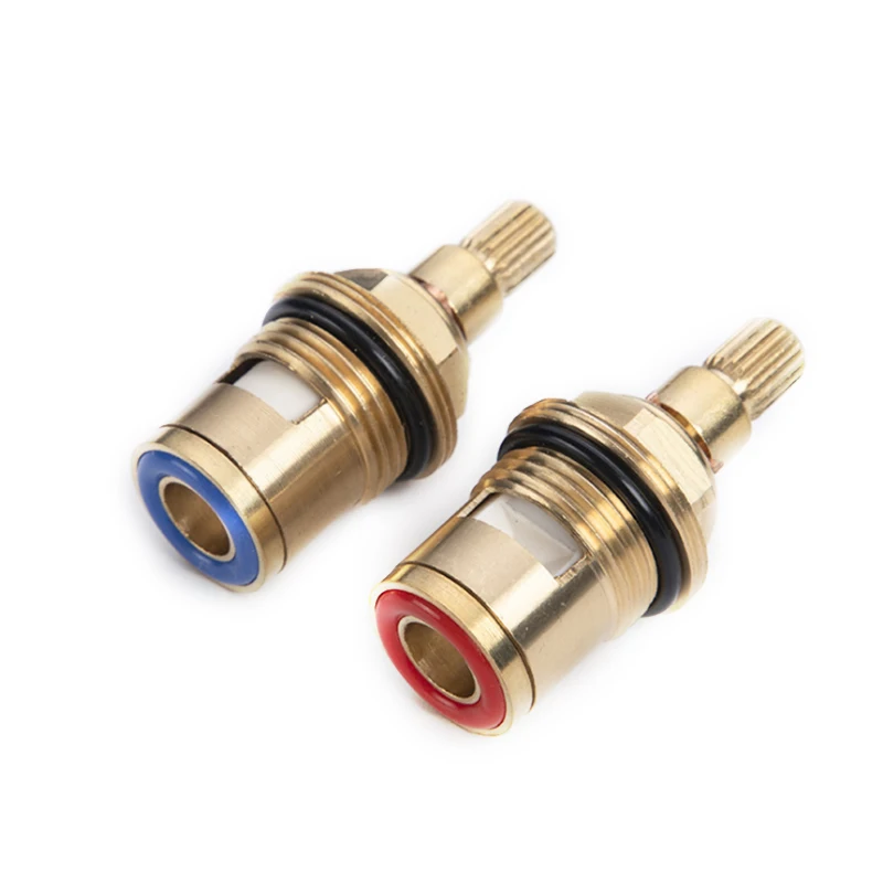 

1 Pair 1/2" Replacement Brass Ceramic Disc Tap Valve Quarter Turn Cartridges Gland Insert 20 Teeth Bathroom Faucet Accessory