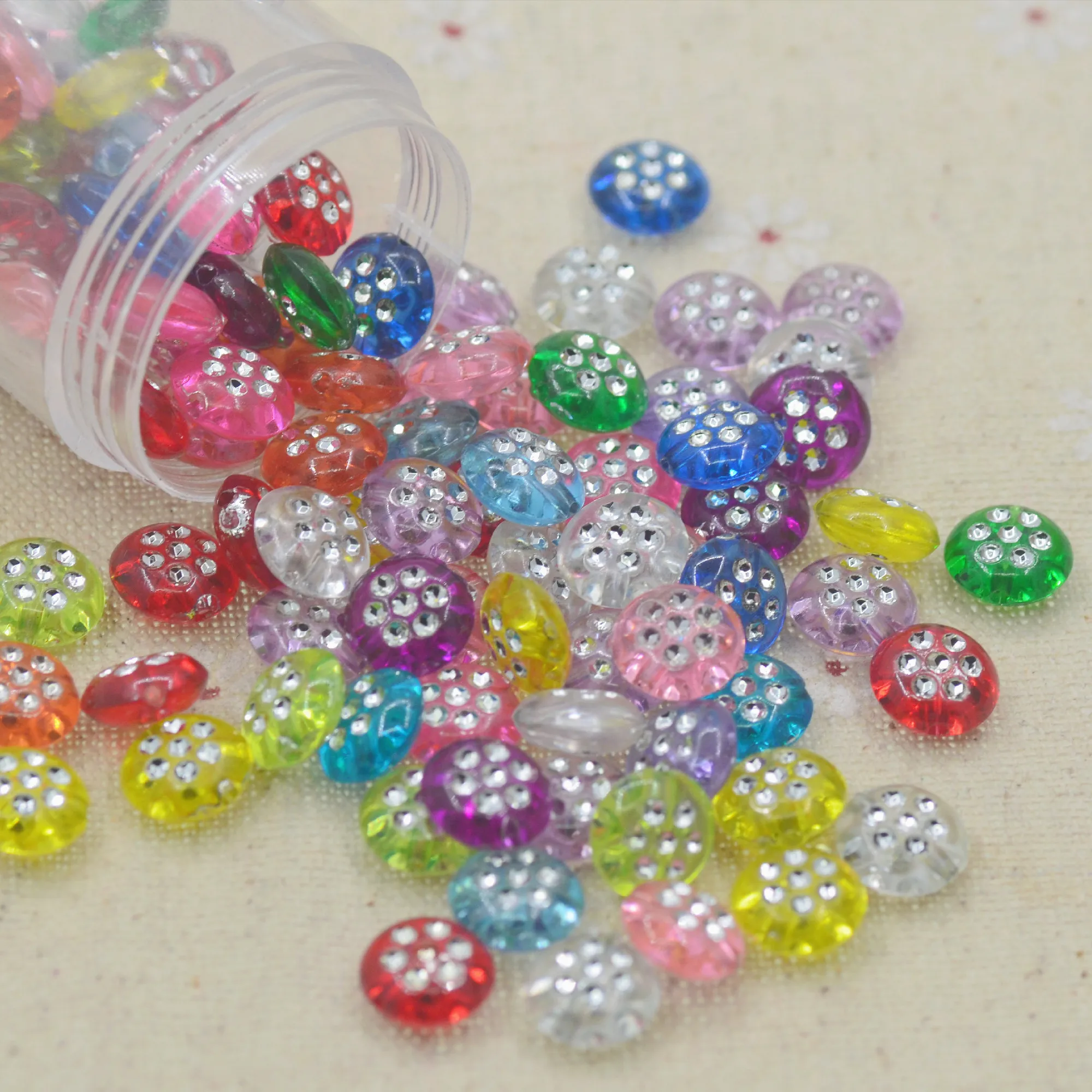 

50PCS Acrylic Disc Ornament Beads For Crafting Decoration Scrapbook Embellishments Jewelry Making Garment Decoration Accessories