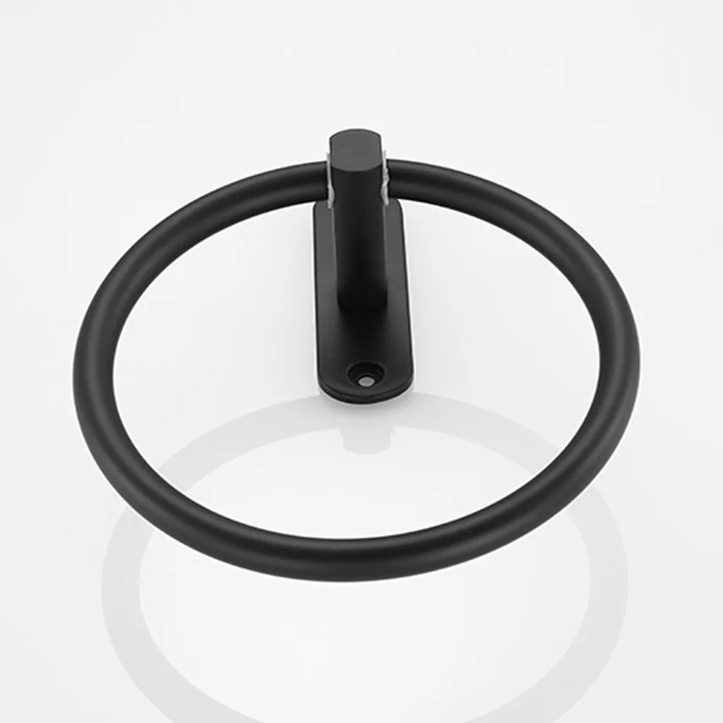 Черное кольцо для полотенец полотенце рук в ванной комнате настенная матовая