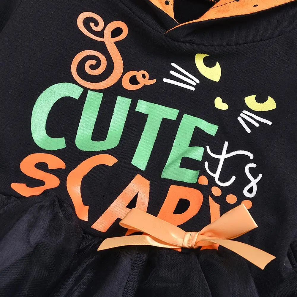 Комплект одежды для маленьких девочек 2019 г. костюм на Хэллоуин и Рождество