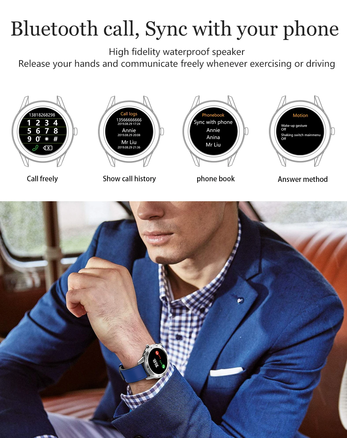 UTELITE DT98 Bluetooth Вызов Смарт часы для мужчин IP68 Водонепроницаемый PPG сердечного ритма приборы для измерения артериального давления для huawei Xiaomi телефон