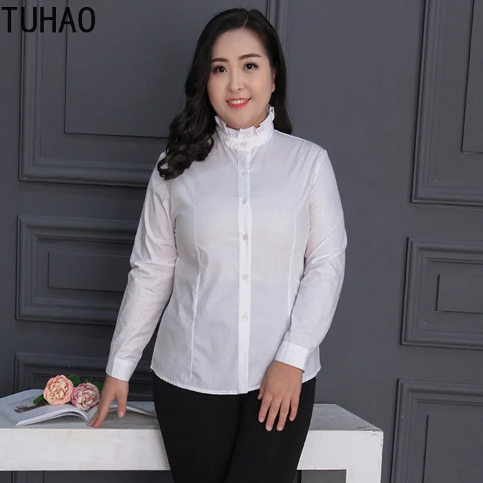 TUHAO, большие размеры, 3XL, 4XL, 5XL, 6XL, блузка, женские топы, официальные, офисные, для девушек, белая блузка, женская мода, большие размеры, женские рубашки, блузы
