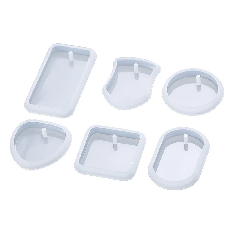 DIY Keychain Pendant Silicone Mold Set Crystal Epoxy Resin Round Rectangle Pendants Jewelry Making Casting Mould |