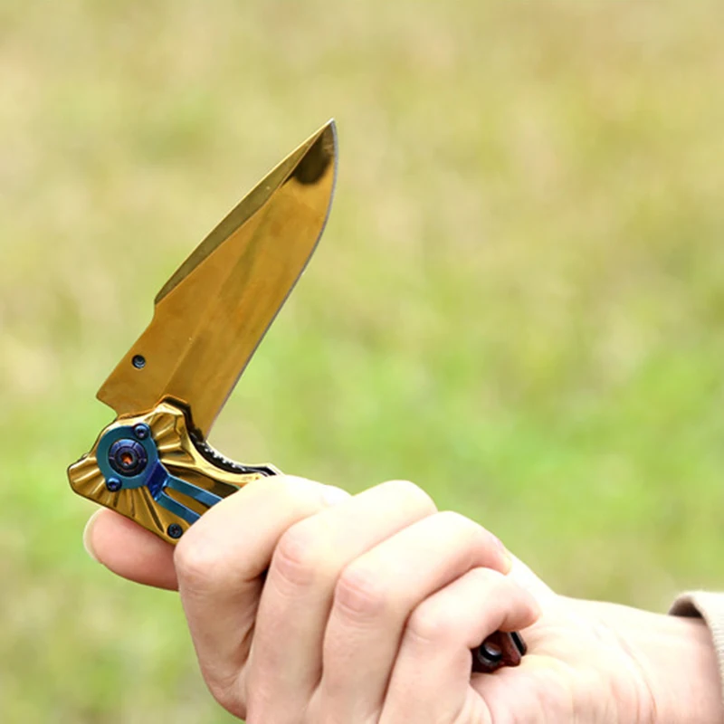 В продаже! Тактический складной нож походный охотничий клинок из золотого Титана