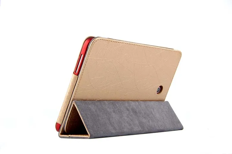 gold silk case Тонкий чехол-книжка из искусственной кожи с подставкой, чехол, Магнитный чехол для Dell Venue 8 3830 V8-BK16R, чехол для планшета s Coque+ пленка+ ручка - Цвет: gold silk case
