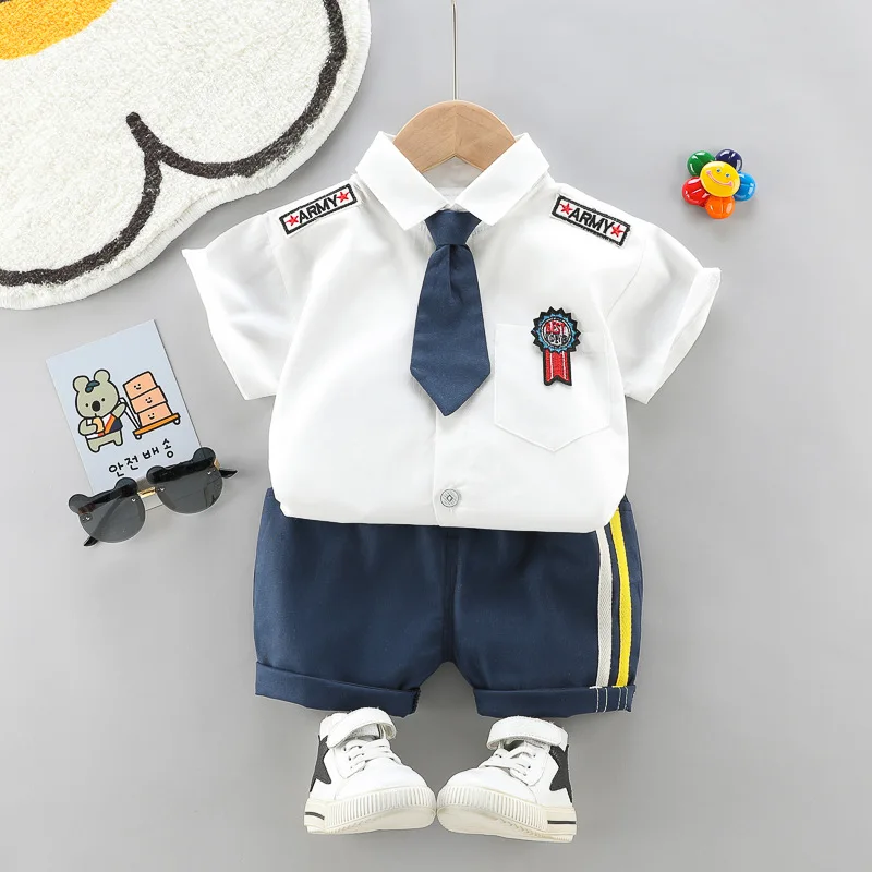 Летние хлопковые комплекты детской одежды футболка с принтом короны шорты штаны