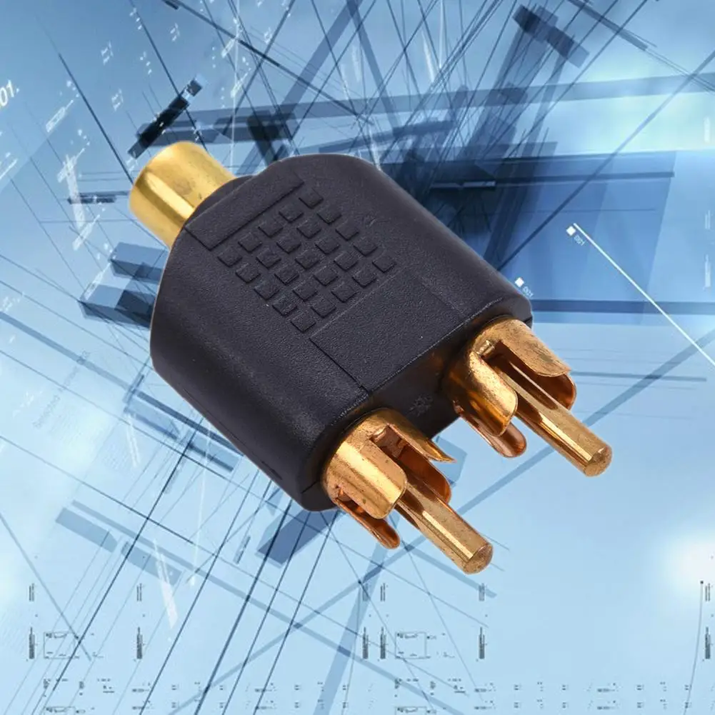 RCA Женский к 2RCA мужской адаптер AV аудио штекер мужскому Y сплиттер конвертер для