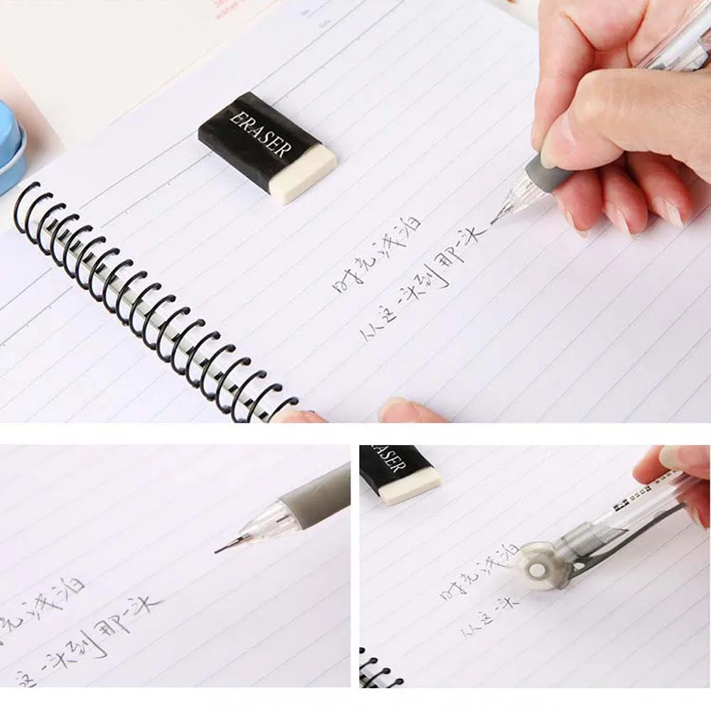 

30pcs / lot ,0.7mm Mechanical Pencils with Rubber Novelty Transparent Retractable Pencil for School Writing Pencil