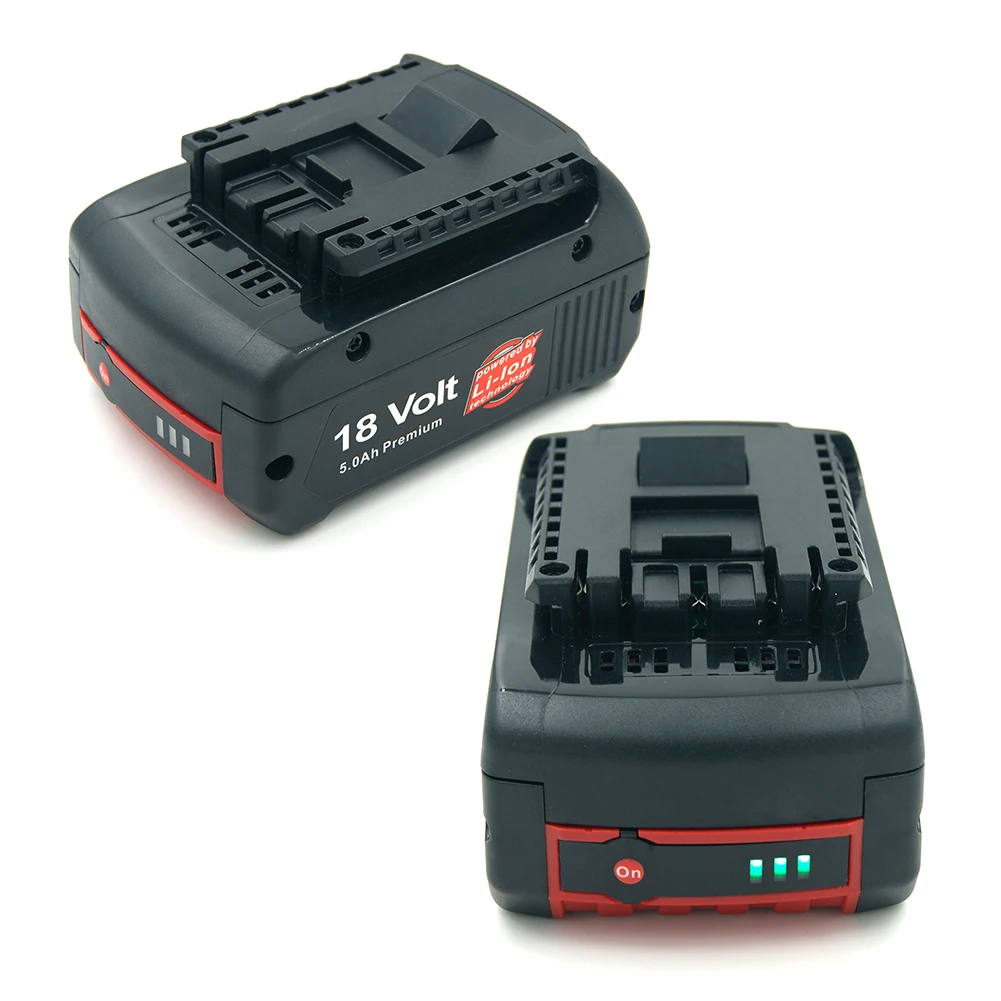 

2pcs Replacement for Bosch 18V 5000mAh Li Ion Rechargeable Battery BAT609 BAT618G BAT609G BAT618 Cordless Tool Battery Led lamp