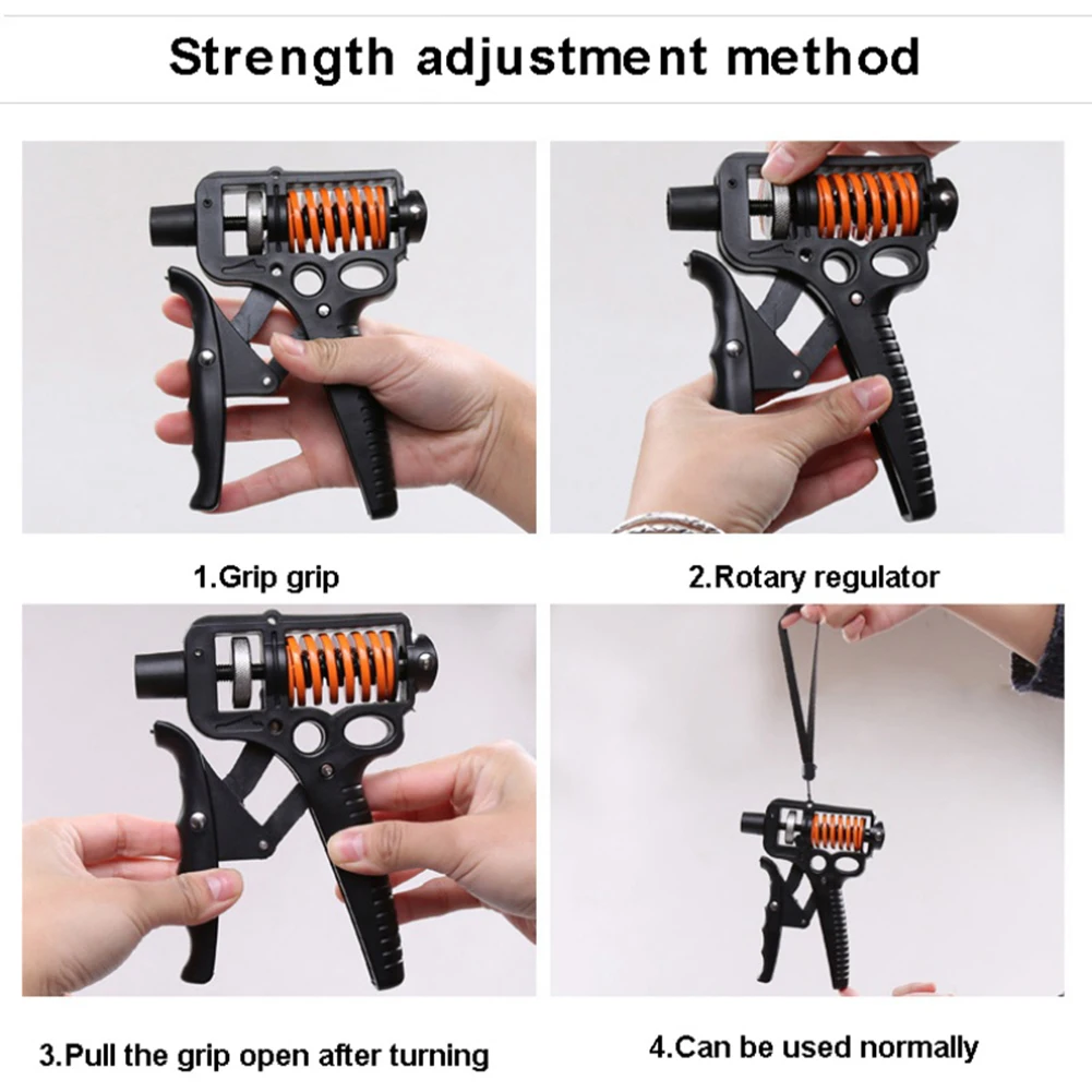 

Adjustable heavy grip hand fitness trainer wrist grip workout strength increase spring finger pinch carpal expander