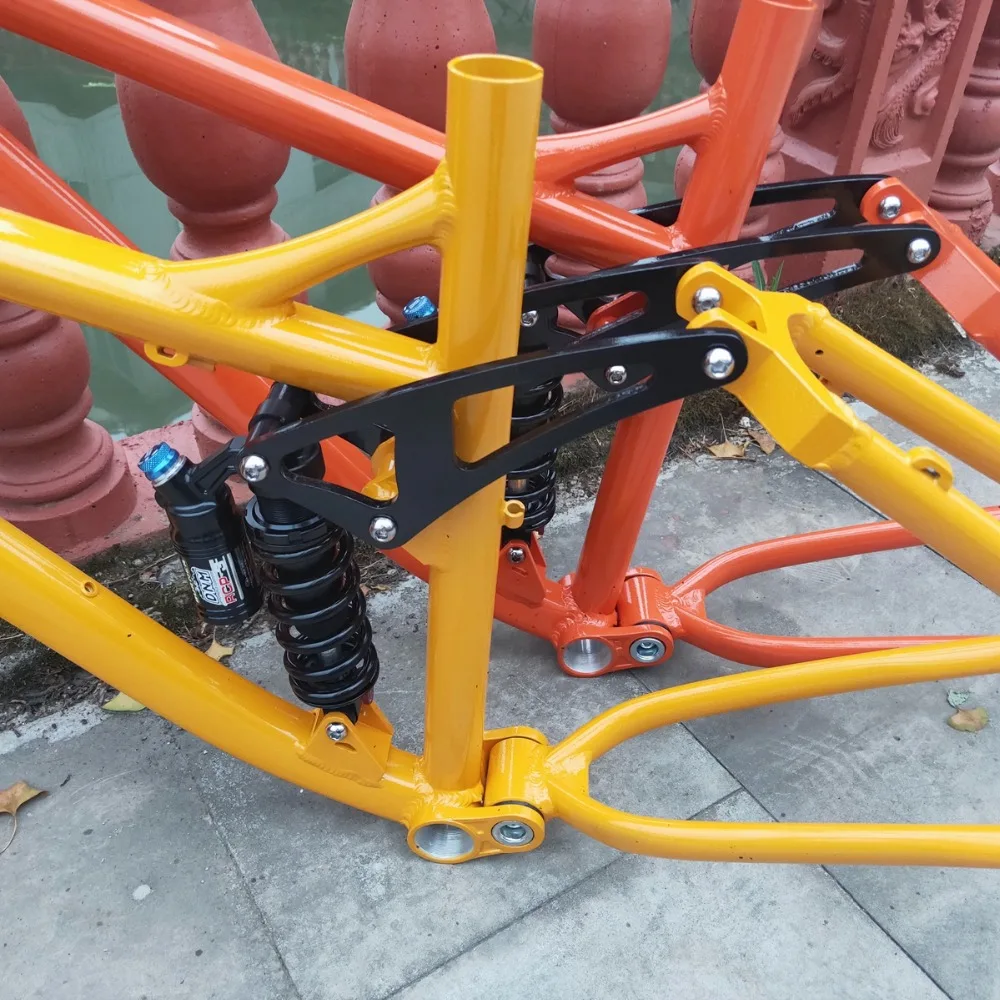26X17 inch Kalosse 68mm BB Full suspension bike frame 190mm travel electrical mountain bicycle frame