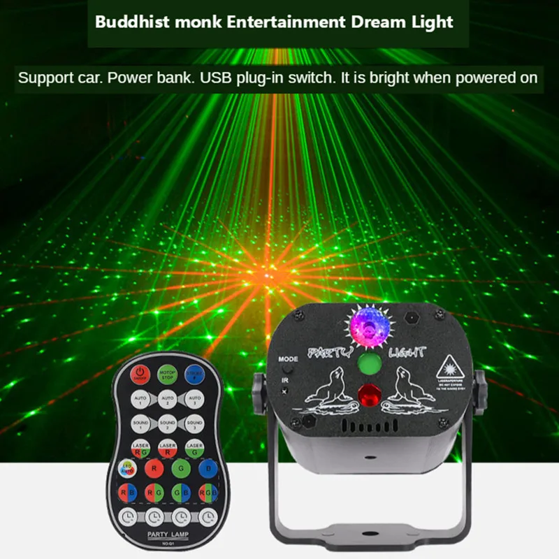 

Colorful Mini Disco Light DJ LED Laser Stage Projector Red Blue Green Lamp USB Rechargeable Wedding Birthday Party DJ Lights