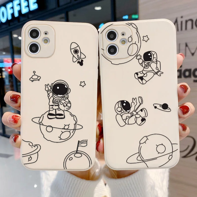 Astronaut Phone Cases For Iphone 11 Case Iphone 13 14 Pro Max 12 7 8 XR X Xs SE 2020 6 6s Plus Mini SE 2020 14 Plus Cover Coque
