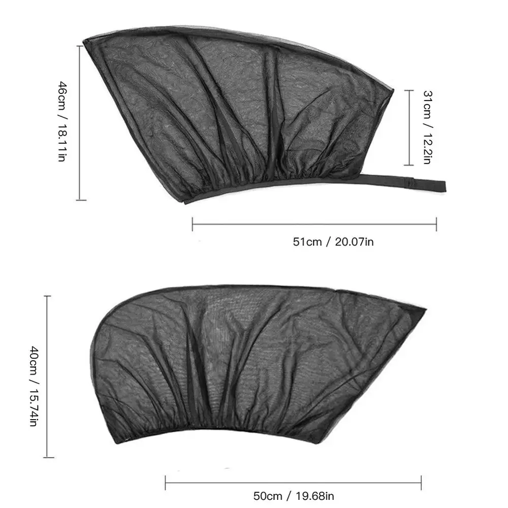 

UV Protector Sunshade Curtain 4pcs Car Front&Rear Side Window Sun Visor Shade Mesh Cover insulation anti-mosquito Fabric Shield