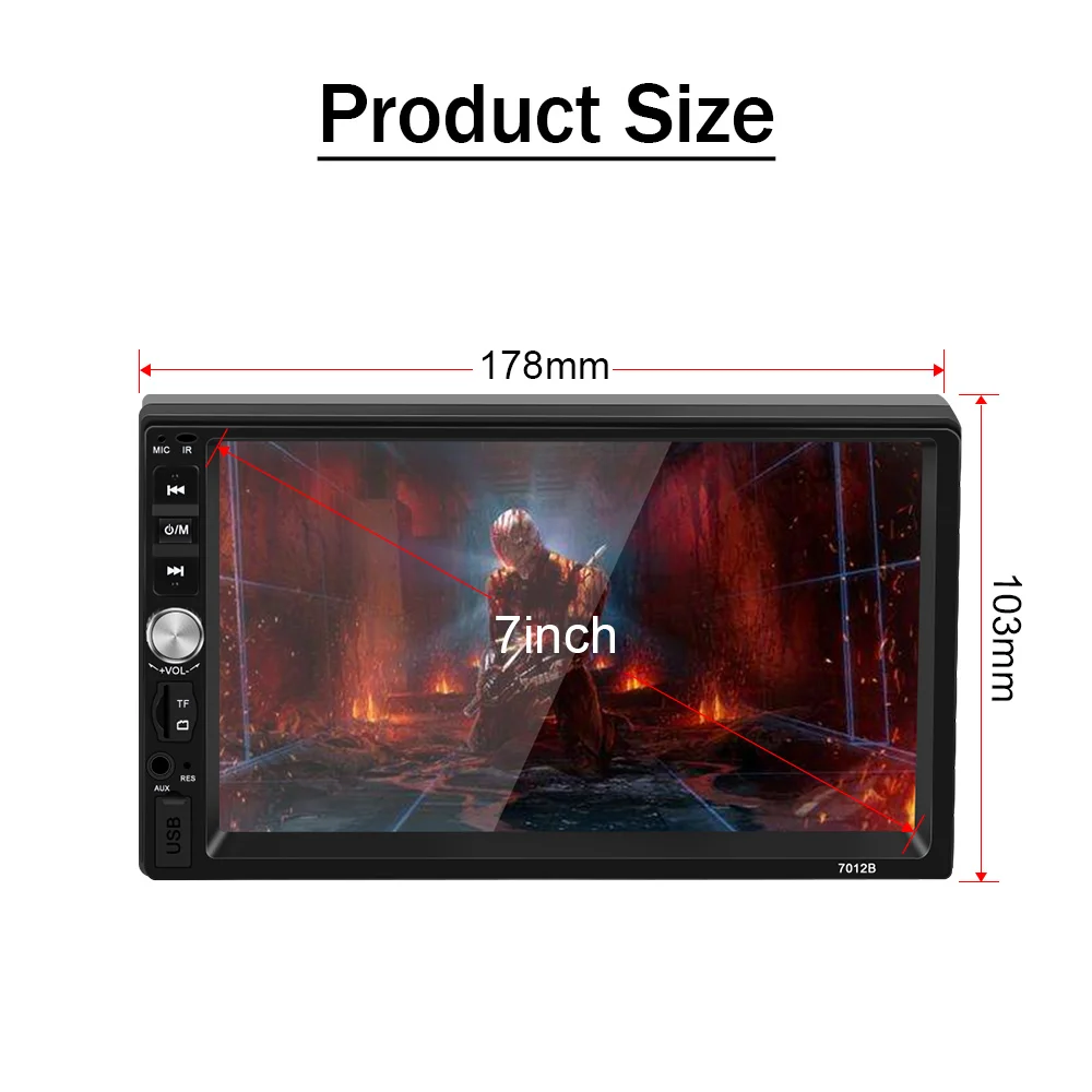 Mp5 Player 7012b 2 Din Bluetooth стерео радио аудио USB видео Музыка FM сенсорный