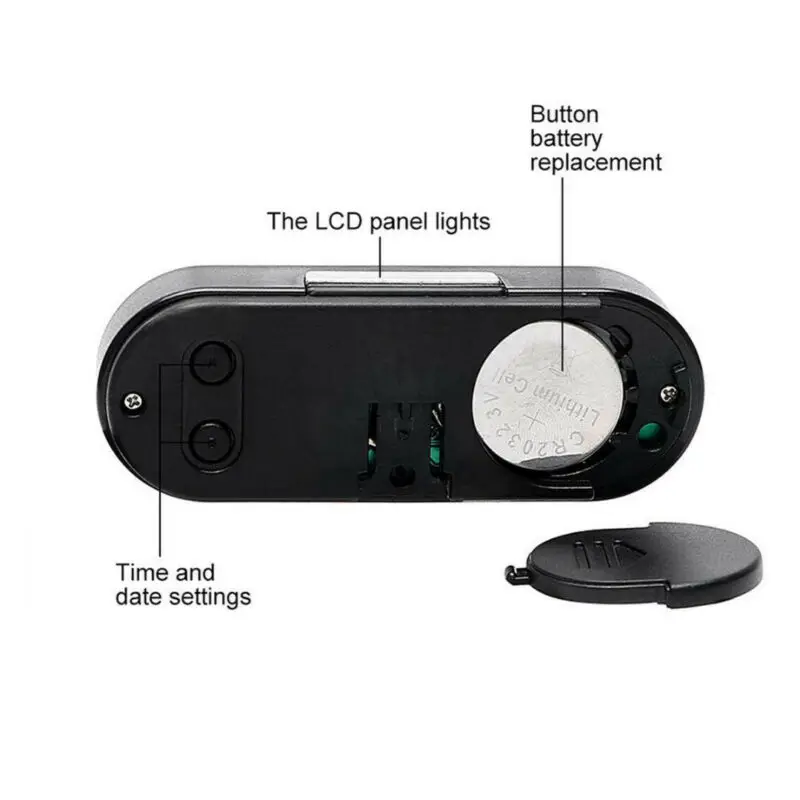 Цифровой ЖК датчик черного цвета для внутреннего интерьера автомобиля|Часы| |