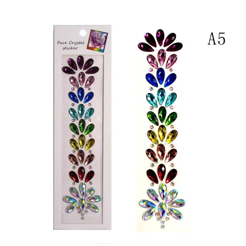 as the picture Смола горный хрусталь тело искусство окрашенные волосы украшение без стимуляции самоклеющиеся Рождественский подарок Corolla Красочные Стразы - Цвет: as the picture