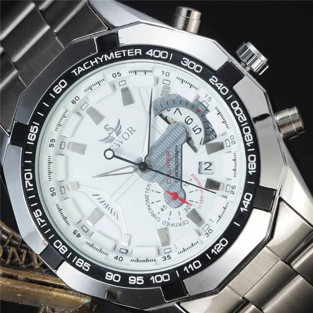 SEWOR Мужские часы Роскошные автоматические механические из нержавеющей стали