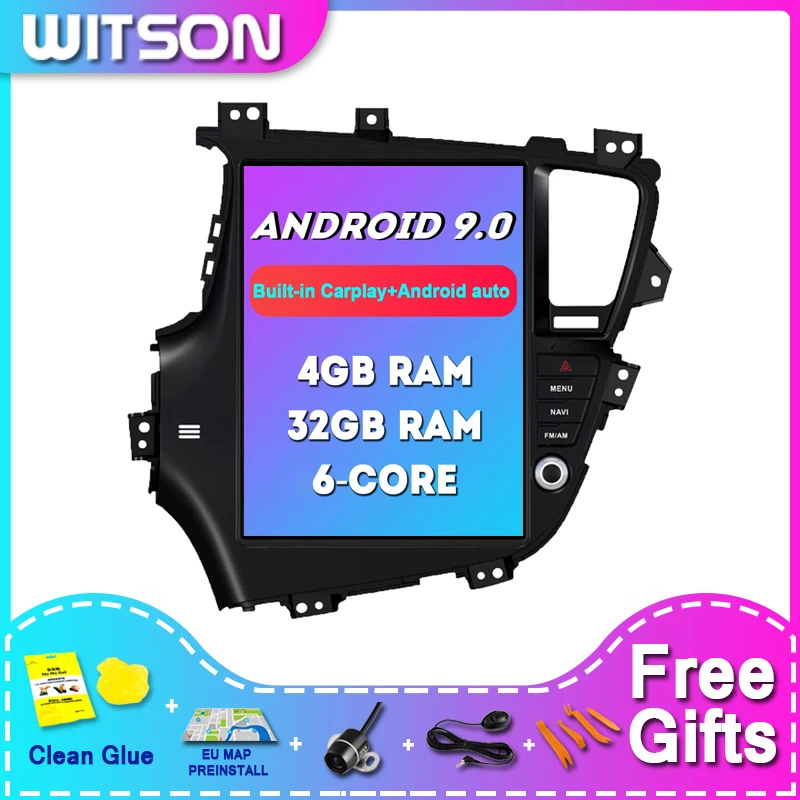 WITSON Android 9.0 Tesla Car DVD Multimedia Player For KIA K5 (Auto Air-Conditioner version) LOW 4G RAM 32ROM car multimedia