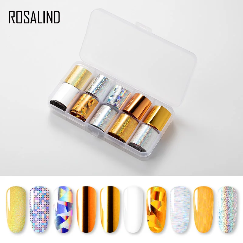 Наклейки ROSALIND Slider из фольги для женского дизайна маникюрного набора верхние