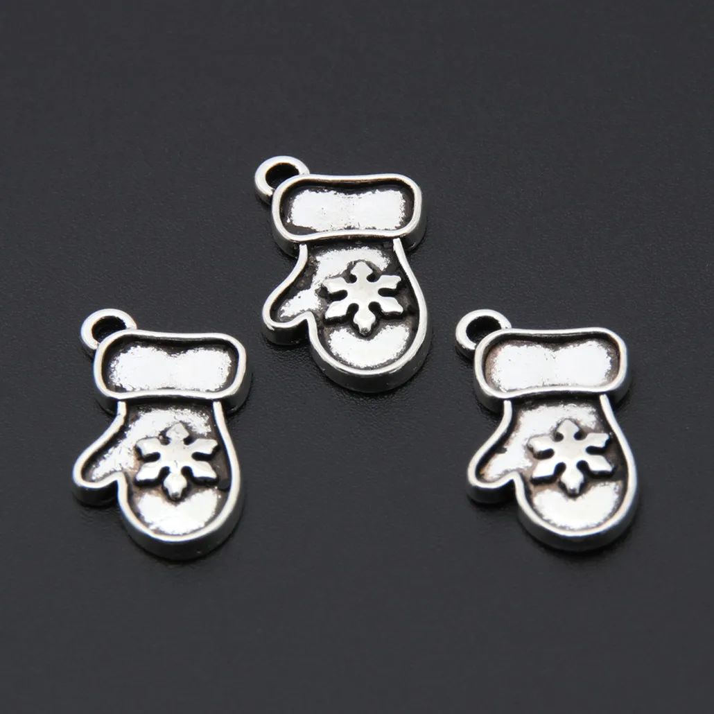 Милые зимние Подвески в виде снежных перчаток серебристого цвета 30 шт. подвески