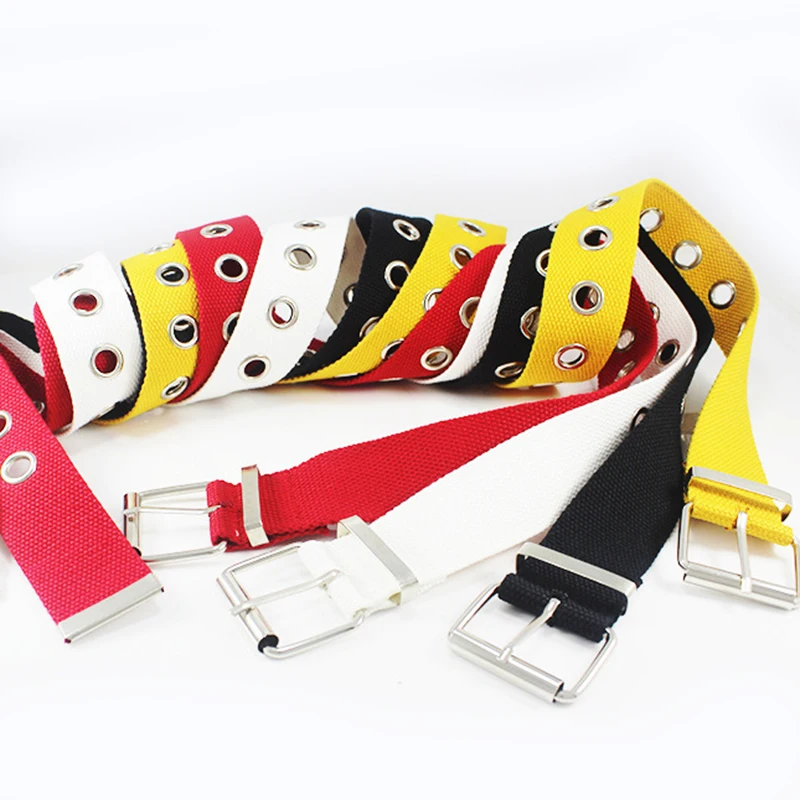 Ремень с большими отверстиями Женский длинный нейлоновый брезентовый пояс 130 см