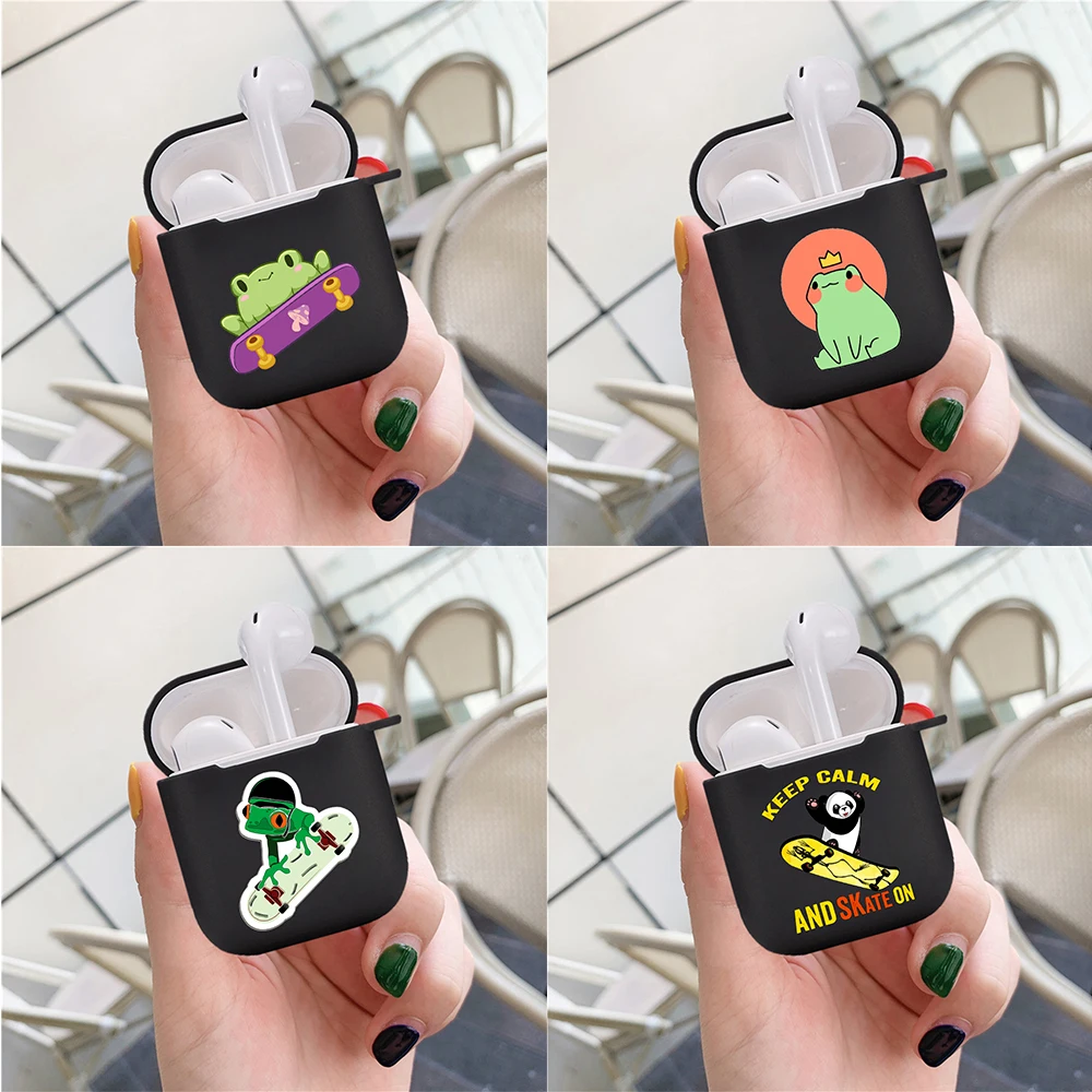 

Cover for Airpods 1/2 Earphone Skateboard Frog Dinosaur Cute cartoon Protector Fundas Airpods Case Air Pods Charging Box Bags