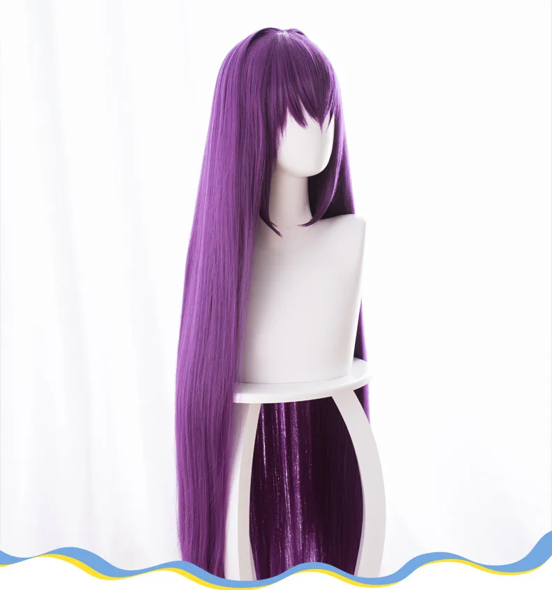

Fate/Grand Order FGO Scathach Caster Cosplay Wig Woman Long Purple Hair Game Cos Wigs