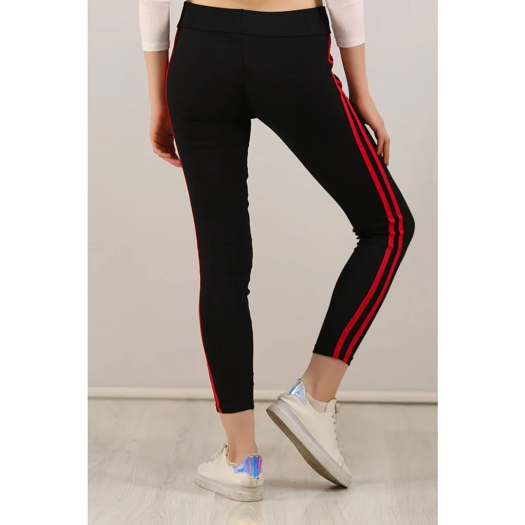 So Double Seritli Leggings Siyahfusya - 0216.432.