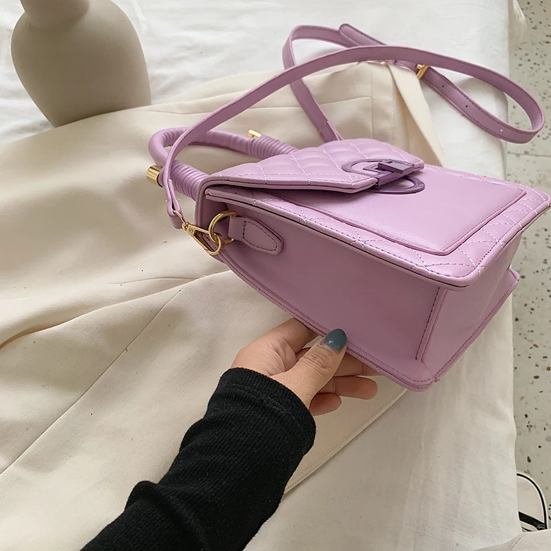 Ромбовидная решетка из искусственной кожи сумки через плечо для женщин 2020