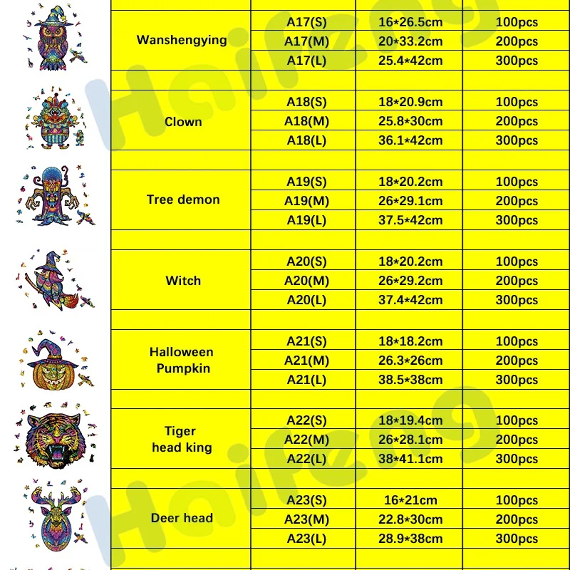 

Unique Shaped Puzzles Wooden Jigsaw Montessori Puzle Toy Mysterious Animals for Adults Kids Christmas Birthday Gift