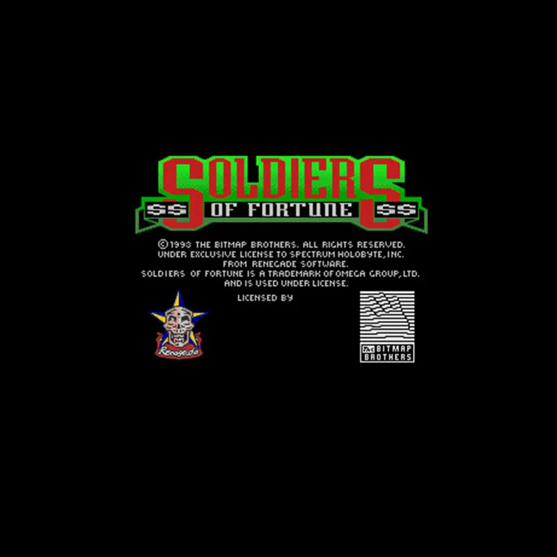 Игровая карта Солдаты удачи NTSC версия 16 бит 46 пин большая серая для игроков в США |