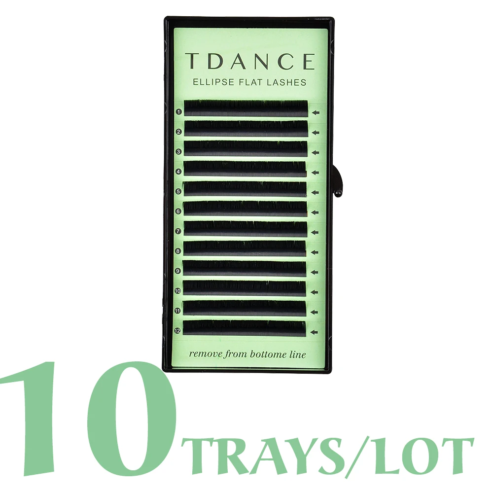 TDANCE 10 лотков/партия в виде плоского эллипса накладные ресницы разделенные