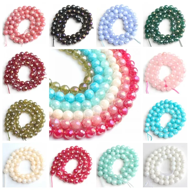 Граненые турмалиновые бусины 8 мм круглые черного зеленого цвета из натурального