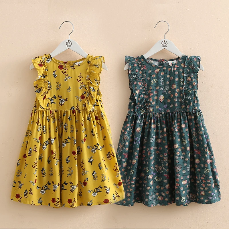 

Baby Floral Dress 2021 Summer New Girls' Clothing Children Sleeveless Dress