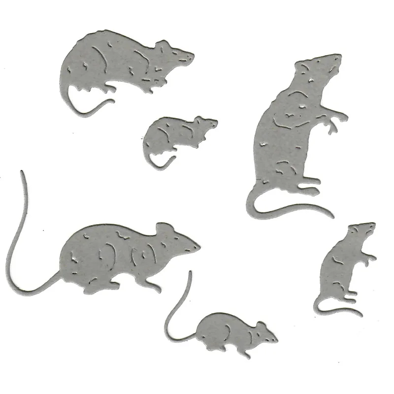 Металлические Вырубные штампы в виде животных и мыши для сделай сам скрапбукинга