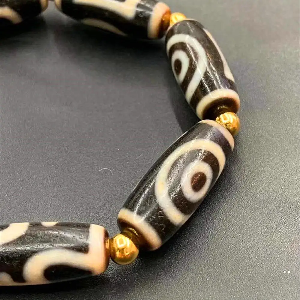 Tibetan Agate DZI High Quality Heaven&ampEarth 2/3 Eyes Aquarius Totem Pattern Bead Bracelet men&ampwomen jewelry Free Shipping | Украшения
