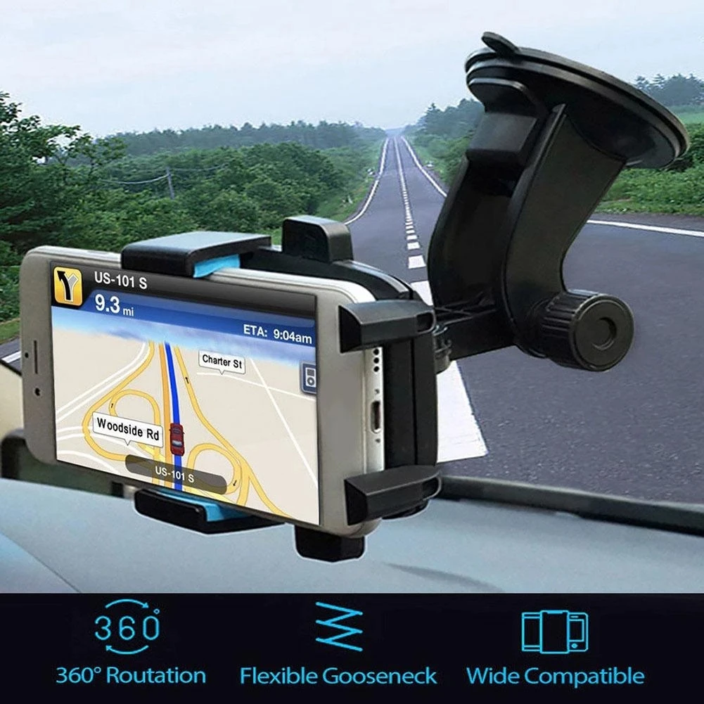 

New Rotating Vehicle Windshield Mount Suction Car Phone Holder Bracket Cradle Stand Durable Stable Anti-slip Mobile Phone Holder