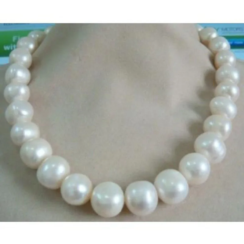 HUGE 13-15MM SOUTH SEA GENUINE WHITE PEARL NECKLACE 14k/20 jj | Украшения и аксессуары