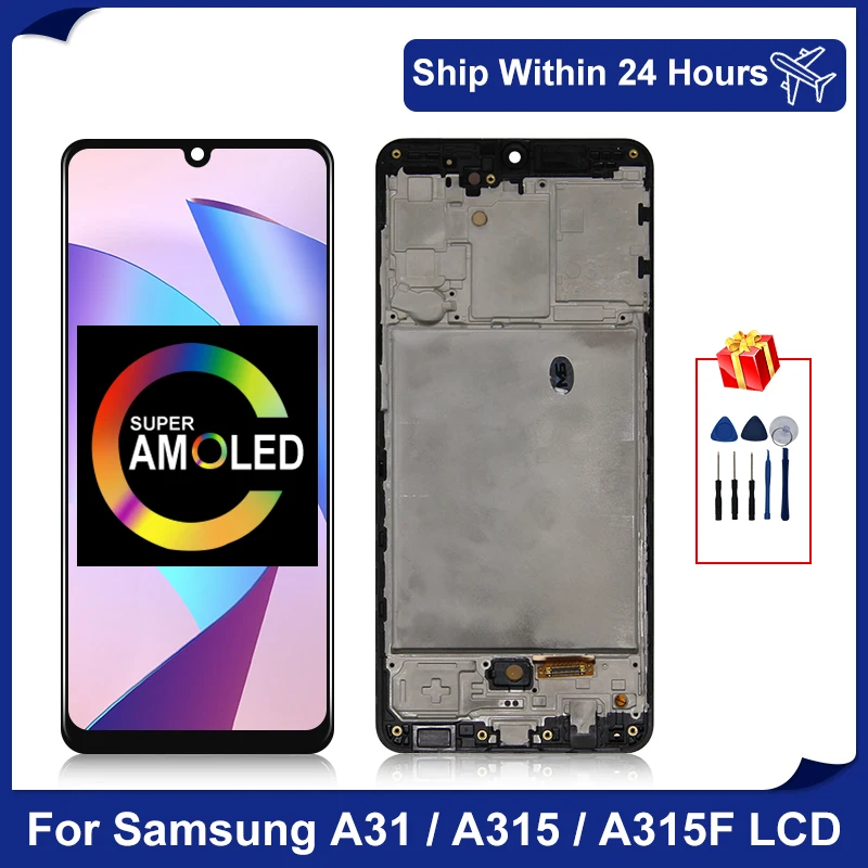 

ЖК-дисплей 6,4 "Super AMOLED для Samsung Galaxy A31, SM-A315F/DS A315F, сенсорный экран с цифровым преобразователем