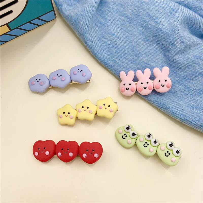 

Cute Acrylic Hairgrip For Children Stars Love Clouds Kawaii Hair Accessories Girls Side Bangs One-word Hairpin Sweet Barrette