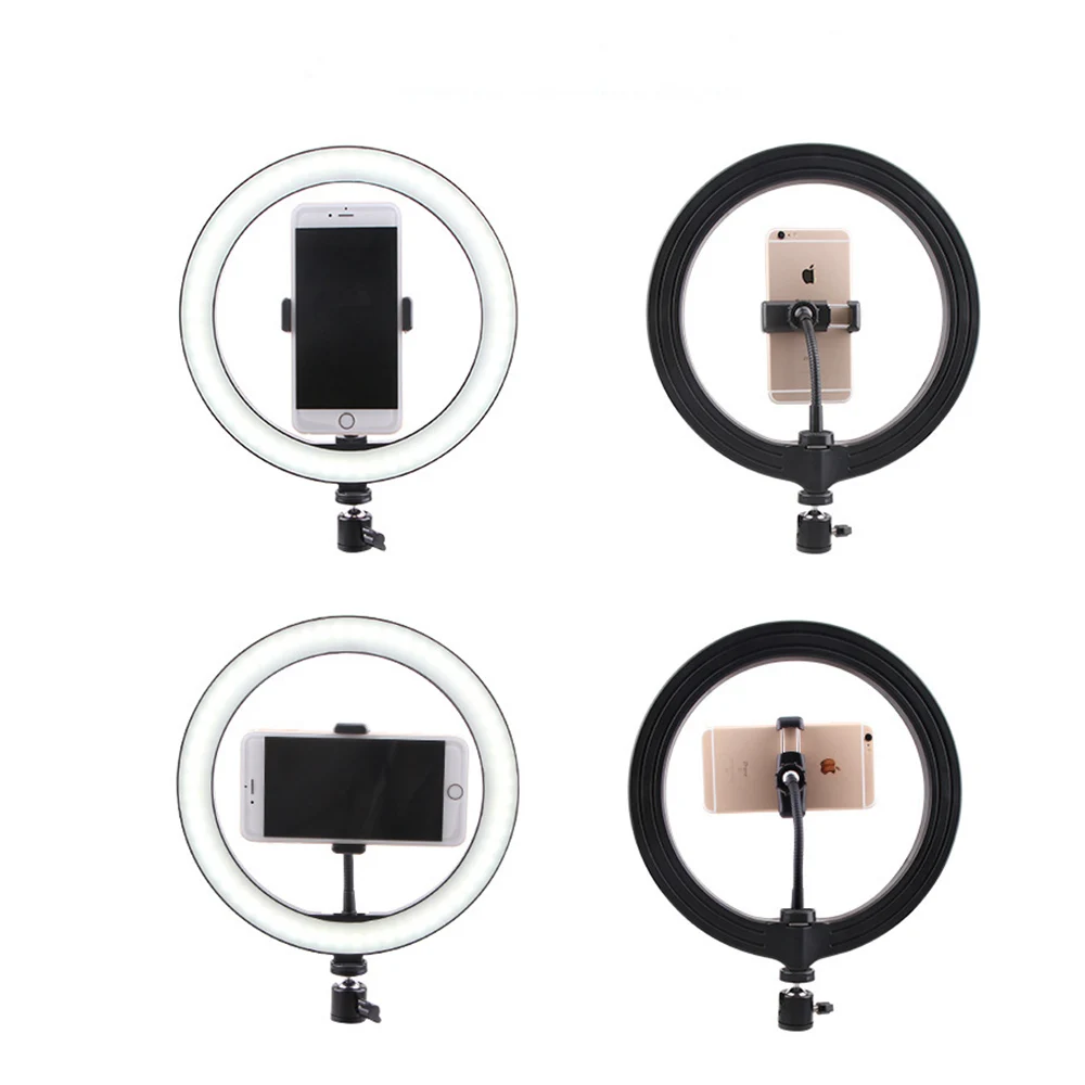 Светодиодный кольцевой светильник для селфи 10 дюймов со штативом и держателем