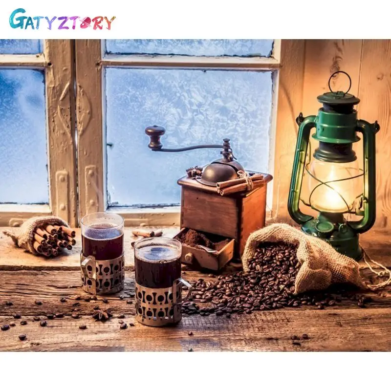 

GATYZTORY Coloring By Numbers kerosene lamp Acrylic Handpainted Wall Art Painting By Numbers For Children Kits Home Decor
