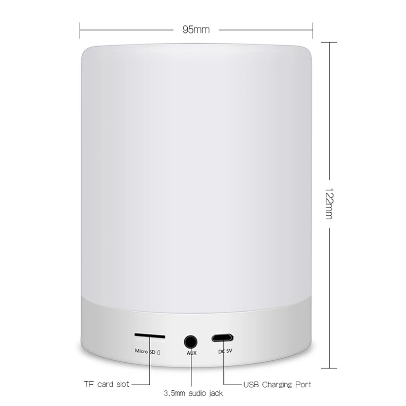 

Portable Bedside Lamp with Bluetooth Speaker Smart Portable Touching Lamp Mood Night Light Christmas Valentine Birthday Gifts