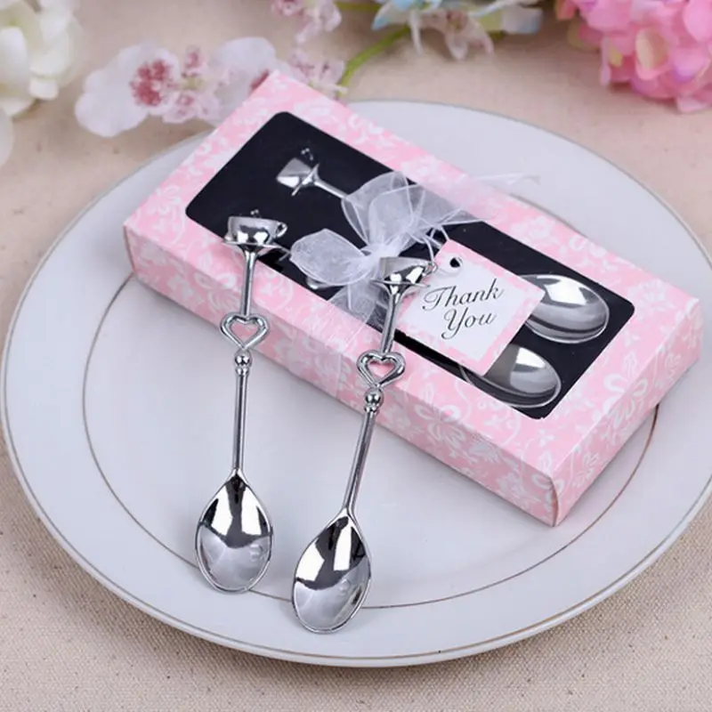 

Boxed Coffee Spoon Valentine's Gift Stainless Steel Couple Spoon Teaspoon Drinking Festive Gift Supplies #