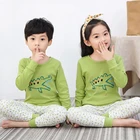 Пижама хлопковая для мальчиков и девочек 4-12 лет, с длинным рукавом