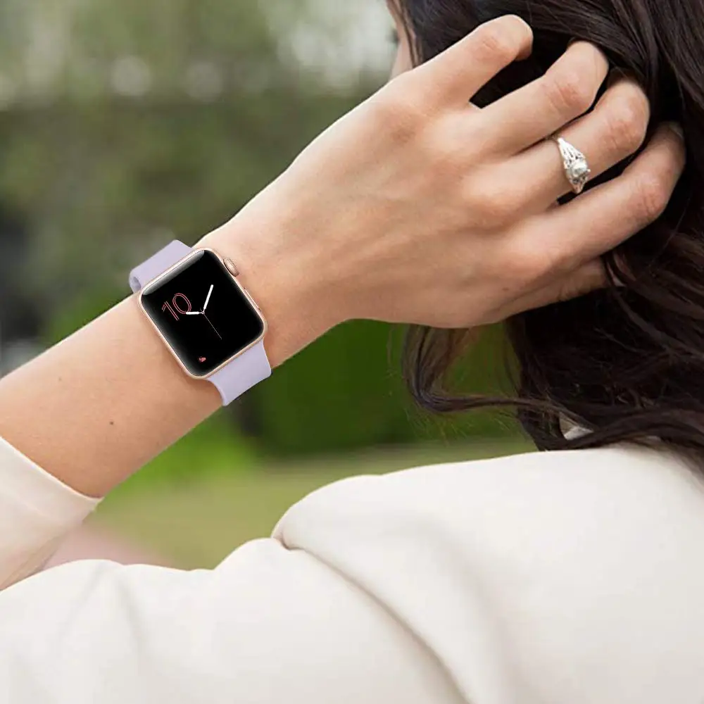 Ремешок для Apple Watch 5 4 3 2 1 42 мм 38 мм 24 цвета мягкий резиновый ремешок силиконовые спортивные полосы для Iwatch 5 4 3 40 мм 44 мм