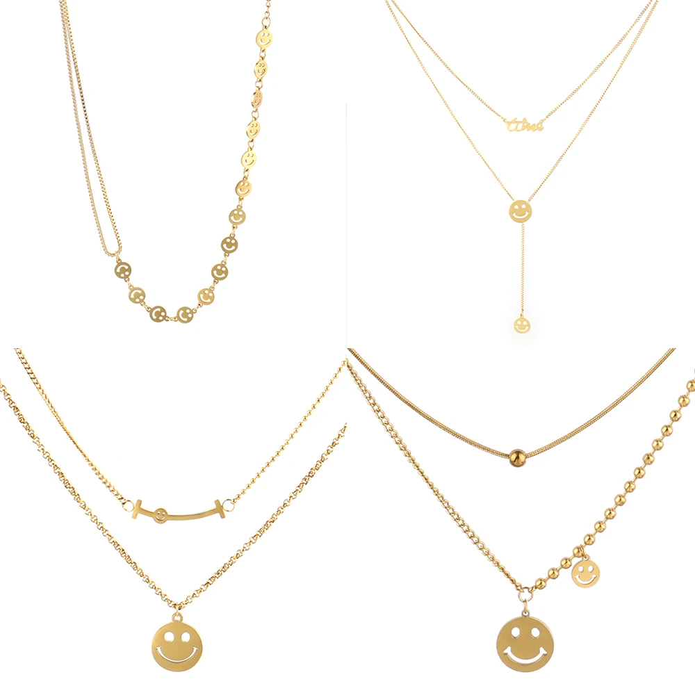 Простое Ожерелье из нержавеющей стали золотого цвета в стиле хип-хоп ожерелье с