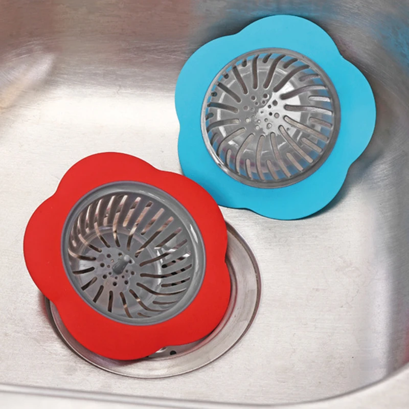 Креативный в форме цветка из силикона кухонный фильтр для душа раковина Крышка
