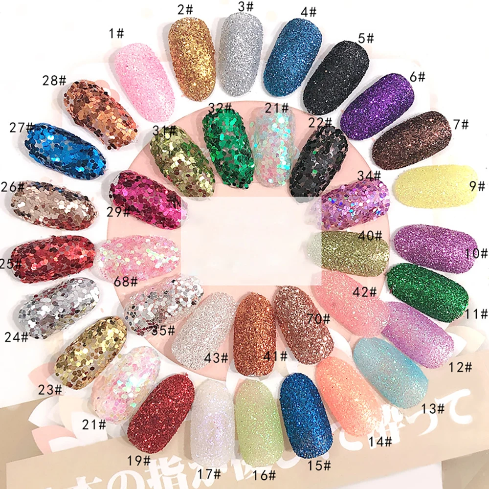 1 Bottle Nail Powder Nail Glitter Powder Sparkly Pink Gold Silver Champagne Colorful Metal Effect Nail Glitter Dust Decoration
